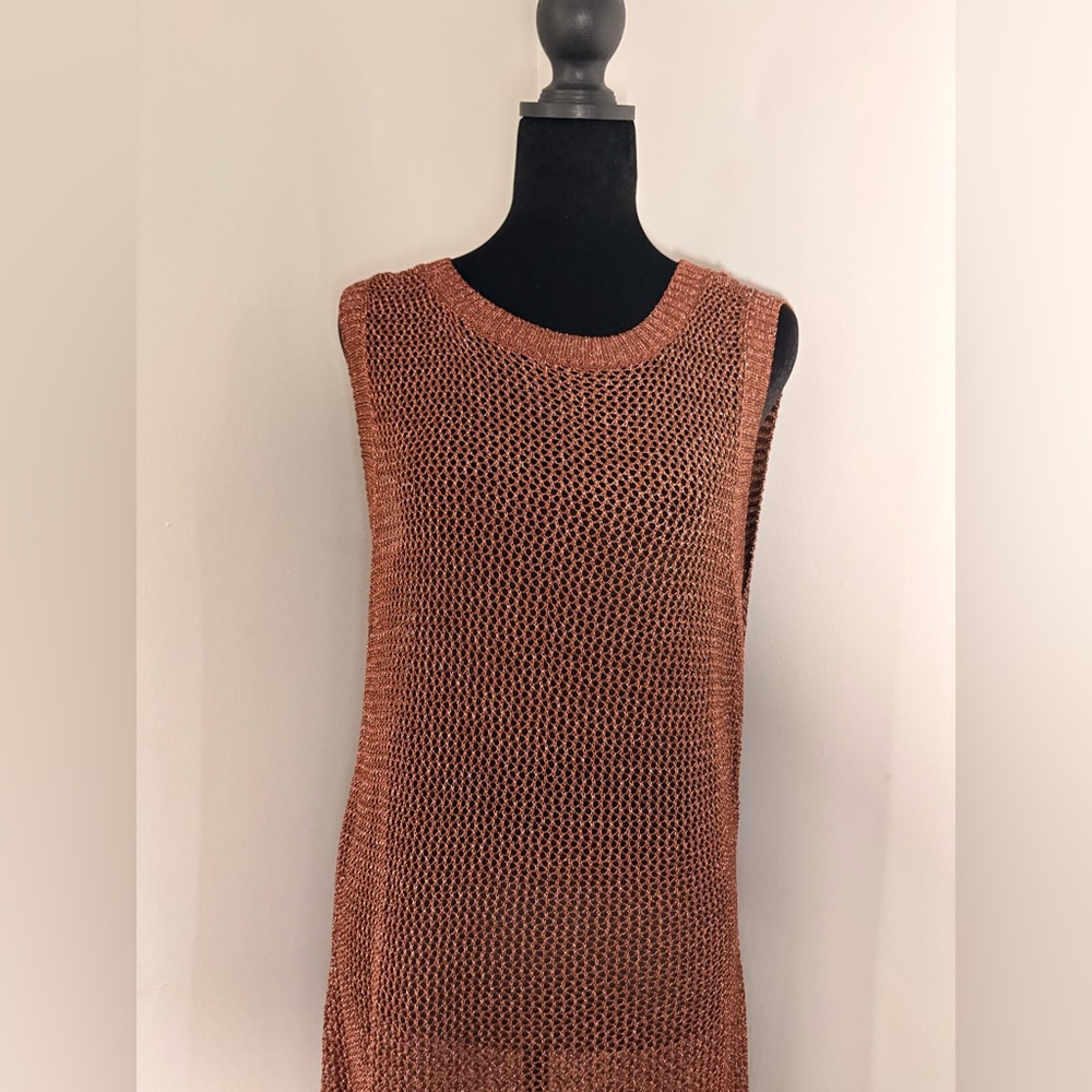 Sleeveless Knit Sweater in Rust🤎